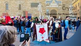  Presentation with michelangelo - Presentation with florence-italy-november-30-2019 background and a coral colored foreground