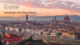  Presentation with buildings - Presentation design featuring florence-italy-skyline-with-landmark background and a lemonade colored foreground