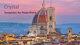  Presentation with buildings - Presentation theme having florence-italy-skyline-with-landmark background and a coral colored foreground