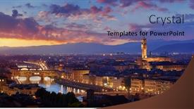  Presentation with italy - Slide set having florence-italy-sunset-panorama-evening background and a ocean colored foreground
