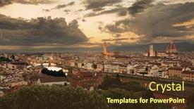  Presentation with michelangelo - Audience pleasing presentation design consisting of florence-skyline-viewed-from-piazzale backdrop and a tawny brown colored foreground