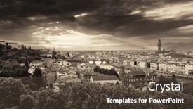  Presentation with michelangelo - Presentation theme with florence-skyline-viewed-from-piazzale background and a tawny brown colored foreground