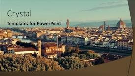  Presentation with michelangelo - Audience pleasing slide deck consisting of florence-skyline-viewed-from-piazzale backdrop and a mint green colored foreground