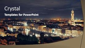  Presentation with michelangelo - Cool new theme with florence skyline viewed from piazzale michelangelo at night backdrop and a tawny brown colored foreground