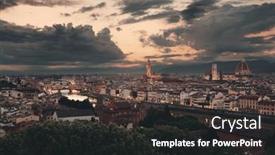  Presentation with michelangelo - Amazing slide set having florence-skyline-viewed-from-piazzale backdrop and a dark gray colored foreground