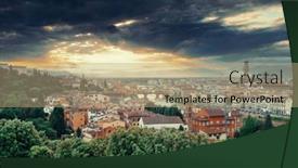  Presentation with michelangelo - PPT layouts enhanced with florence-skyline-viewed-from-piazzale background and a coral colored foreground