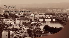  Presentation with michelangelo - Colorful slide set enhanced with florence-skyline-viewed-from-piazzale backdrop and a coral colored foreground