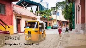  Presentation with tuk - Amazing slides having flores-guatemala-dec-22-2015 backdrop and a coral colored foreground