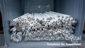  Presentation with tubes - PPT theme consisting of florescent-tubes-sorted-in-container background and a gray colored foreground