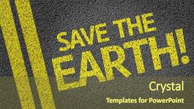  Presentation with save earth - Colorful theme enhanced with florest - save the earth written backdrop and a tawny brown colored foreground