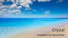  Presentation with florida beach - Beautiful theme featuring florida bonita bay barefoot beach in usa backdrop and a soft green colored foreground