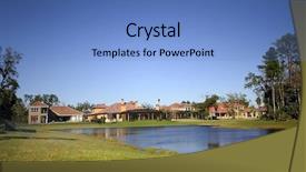  Presentation with neighborhood - Presentation theme featuring florida community - golf course neighborhood background and a teal colored foreground