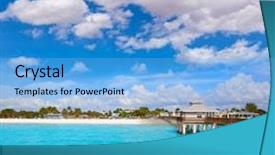  Presentation with florida beach - Audience pleasing PPT theme consisting of florida fort myers pier beach backdrop and a light blue colored foreground