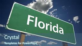  Presentation with florida - PPT layouts featuring florida road sign with dramatic clouds and sky background and a ocean colored foreground