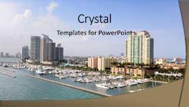  Presentation with miami - Beautiful slides featuring florida sunrise - aerial view of south miami backdrop and a light blue colored foreground