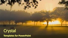  Presentation with spectrum laser beams light - Audience pleasing presentation theme consisting of florida sunrise - brilliant sun light with fog backdrop and a tawny brown colored foreground