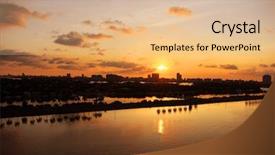  Presentation with miami - Colorful slide set enhanced with florida sunrise - miami at daybreak with view backdrop and a lemonade colored foreground