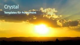  Presentation with sun blue sky and ocean - Presentation design with florida sunrise - palmtrees and sunset sky background background and a ocean colored foreground