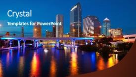  Presentation with florida - Colorful slides enhanced with florida tampa skyline at sunset backdrop and a ocean colored foreground