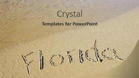  Presentation with florida beach - Beautiful theme featuring florida-written-on-the-sand backdrop and a coral colored foreground