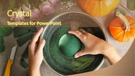  Presentation with oasis - Audience pleasing presentation theme consisting of florist at work pumpkin oasis backdrop and a tawny brown colored foreground