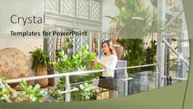  Presentation with green - Slide deck enhanced with florist-of-eventfloristik-decorates background and a mint green colored foreground