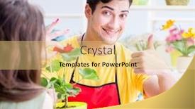  Presentation with flower - Audience pleasing presentation theme consisting of florist-selling-flowers backdrop and a yellow colored foreground