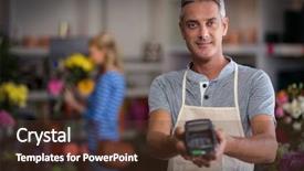  Presentation with credit card fraud - Slide deck with florist showing credit card terminal background and a tawny brown colored foreground