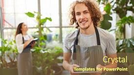  Presentation with inventory - Theme with florist-with-checklist-makes-inventory background and a tawny brown colored foreground