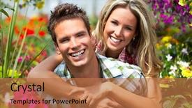  Presentation with young people diversity - Slides featuring florists working in the garden background and a coral colored foreground