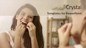  Presentation with clean - Colorful slides enhanced with floss - clean those teeth backdrop and a soft green colored foreground