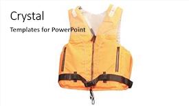  Presentation with under water life - Cool new slide deck with personal security - life jacket under the white backdrop and a white colored foreground
