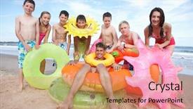  Presentation with social anxiety teenagers - Beautiful theme featuring students camp - teenagers on beach backdrop and a coral colored foreground