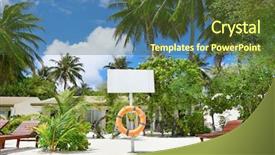  Presentation with tropical top view summer botanical - Amazing slide set having beautiful beach at tropical resort backdrop and a tawny brown colored foreground