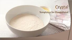  Presentation with big table - Slide set consisting of flour and ingredients for dough background and a lemonade colored foreground