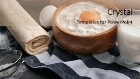  Presentation with flour - Beautiful theme featuring flour egg yolk and puff backdrop and a coral colored foreground
