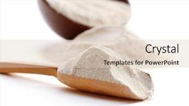  Presentation with flour - Presentation design consisting of flour in bowl and wooden background and a lemonade colored foreground