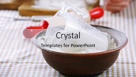  Presentation with dust - Audience pleasing presentation design consisting of flour in bowl on table backdrop and a  colored foreground