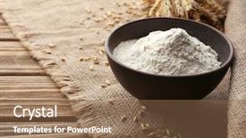  Presentation with grains - PPT theme with flour in bowl with ears background and a violet colored foreground