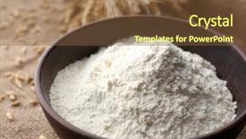  Presentation with whole grain flour - Audience pleasing PPT theme consisting of flour in bowl with ears backdrop and a  colored foreground