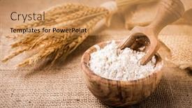  Presentation with flour - Theme with flour-in-wooden-bowl background and a coral colored foreground