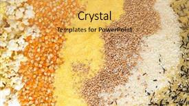  Presentation with cereal - PPT layouts enhanced with flour mill - colorful cereal seeds background background and a yellow colored foreground
