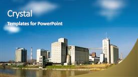  Presentation with factory - Slide deck consisting of flour mill - factory background and a teal colored foreground