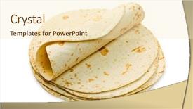  Presentation with flour - Beautiful PPT theme featuring flour tortillas on white background backdrop and a cream colored foreground