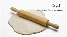  Presentation with dough - Colorful slides enhanced with floured rolling pin on pizza backdrop and a white colored foreground