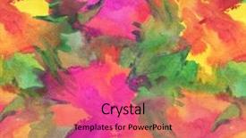  Presentation with flower watercolor - Colorful theme enhanced with flourish - acrylic and watercolor flower painted backdrop and a coral colored foreground