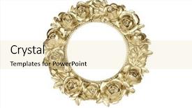  Presentation with rose gold - Colorful presentation theme enhanced with flourish - gold oval picture frame backdrop and a lemonade colored foreground