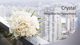  Presentation with pink and white roses - Slides featuring flourish wedding - beautiful white roses background and a  colored foreground