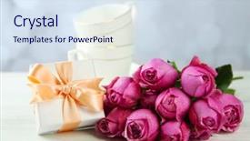  Presentation with roses - Audience pleasing presentation theme consisting of flourish wedding - mother day concept roses backdrop and a  colored foreground
