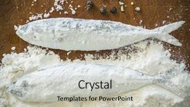  Presentation with fish - Cool new PPT layouts with floury fish on a wooden backdrop and a  colored foreground